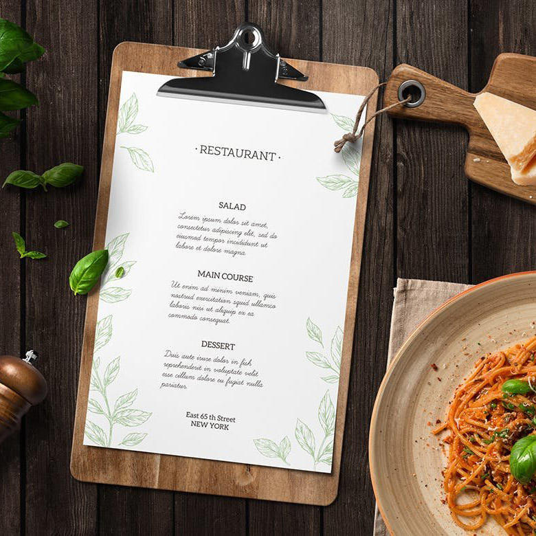 美食菜单餐厅场景样机