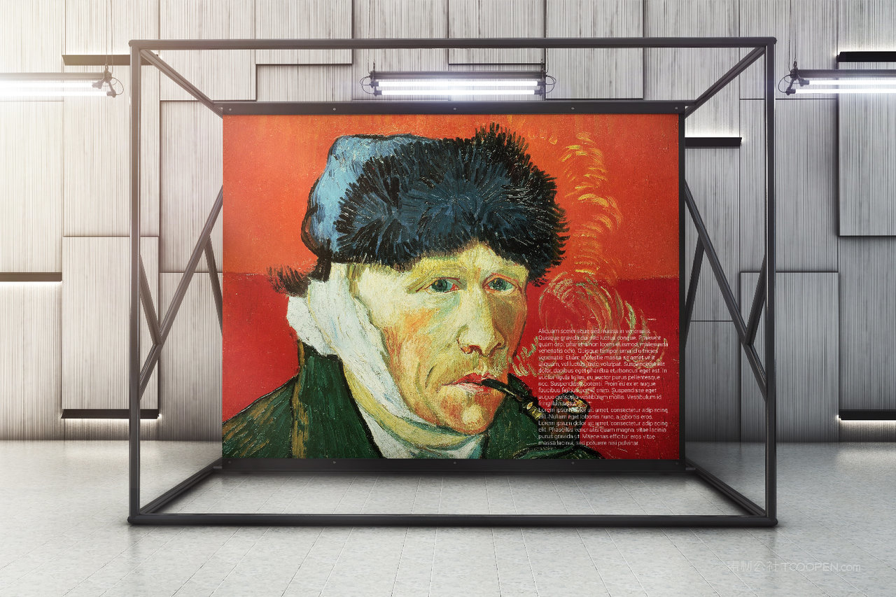 美术艺术展览馆巨幅展板桁架喷绘广告KV展示样机