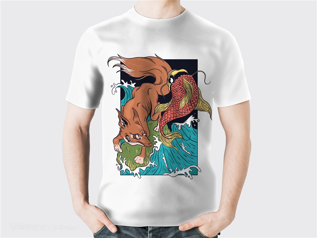 文化衫短袖T恤样机设计PSD分层