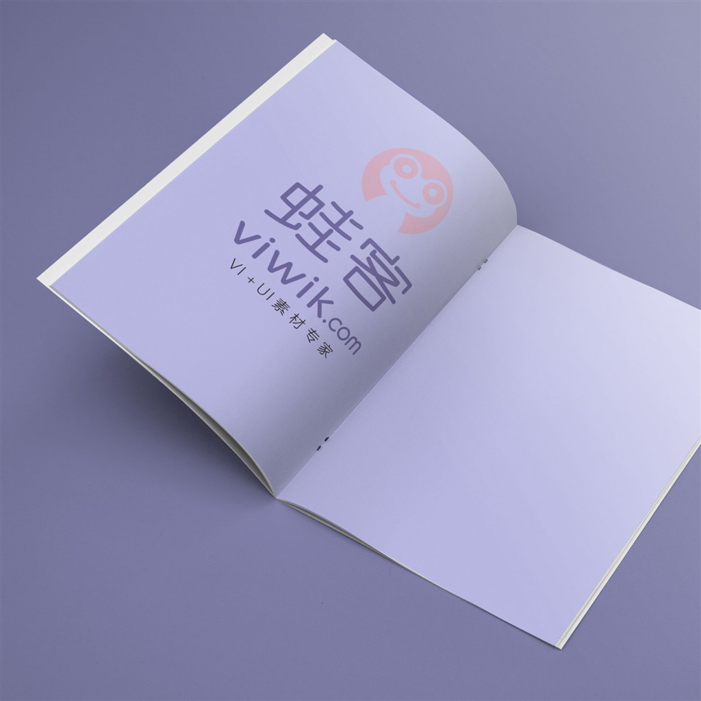翻开的画册内页样机模版
