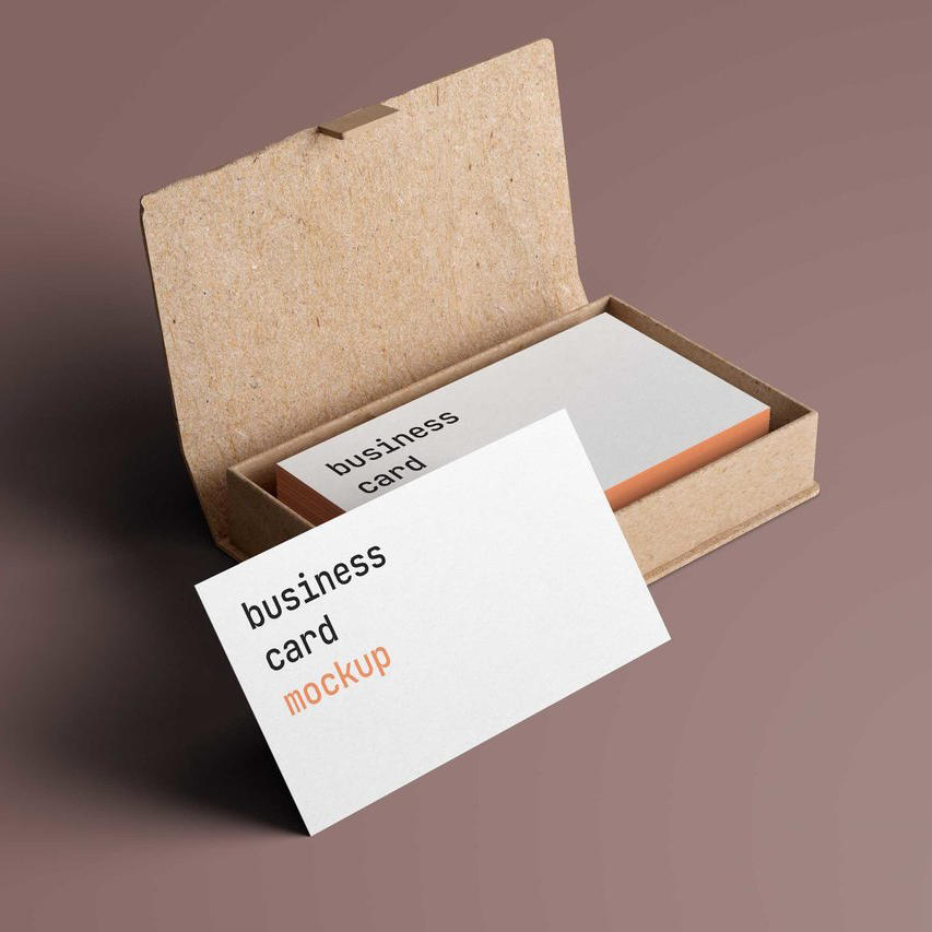 带名片盒的名片样机