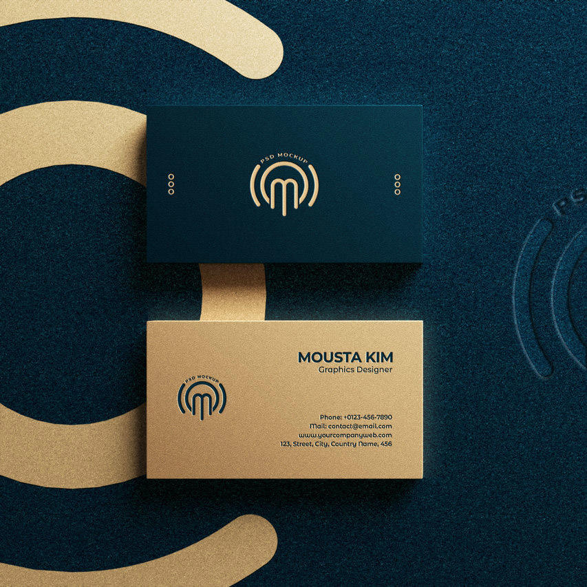 豪华印金效果名片样机