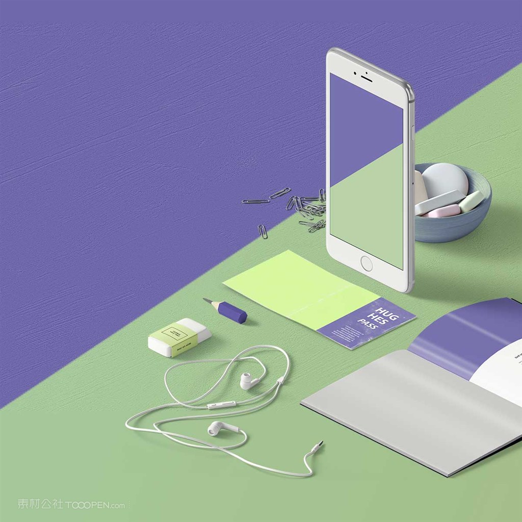 精美办公用品vi手机样机模板