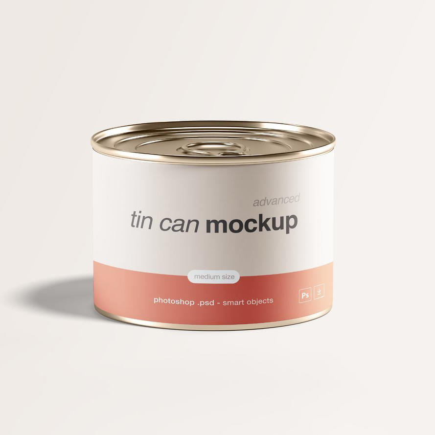 一个食品罐头正面包装罐形包装展示样机 (11)