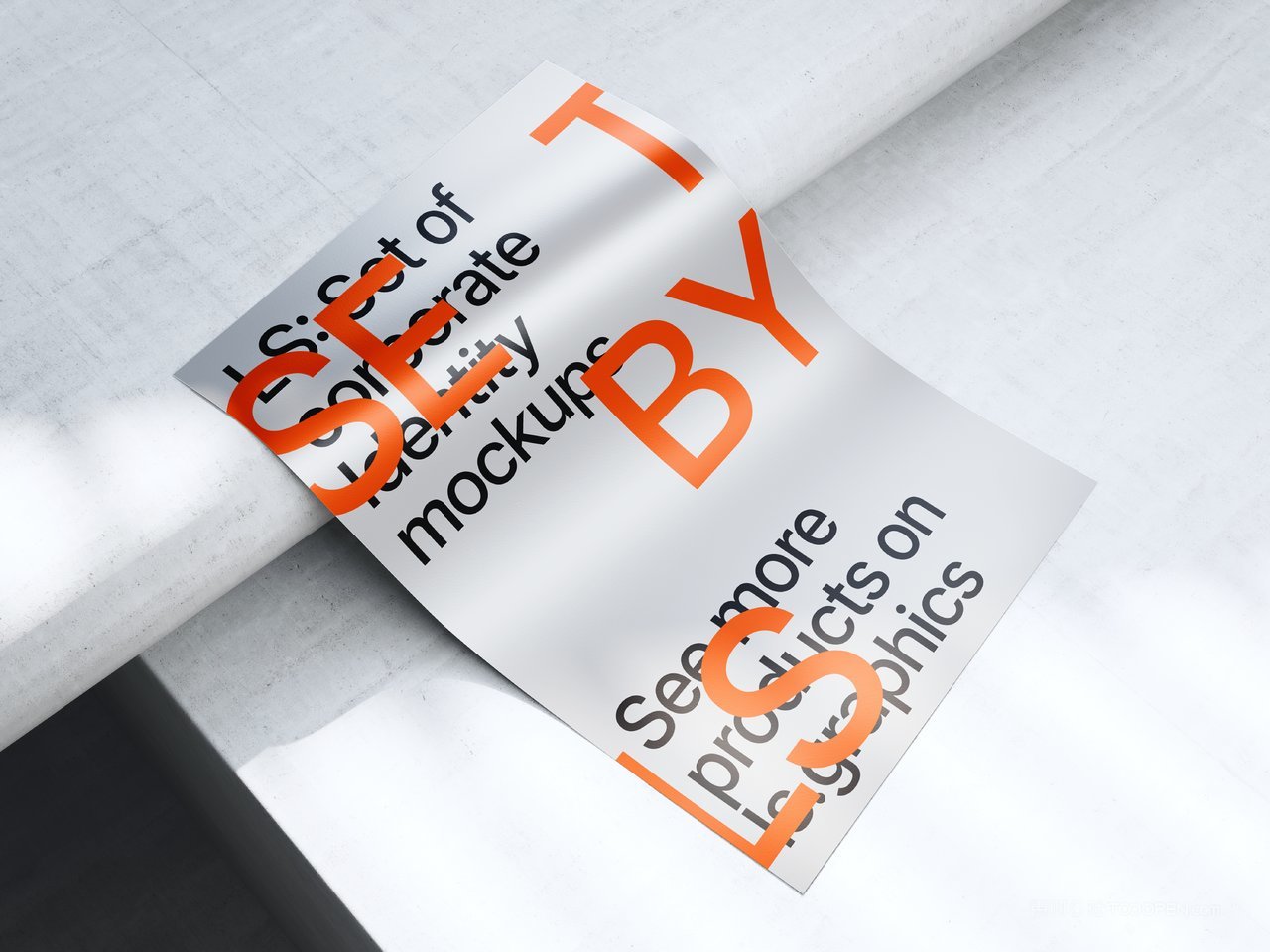 金属质感扭曲单页海报展示样机 (21)