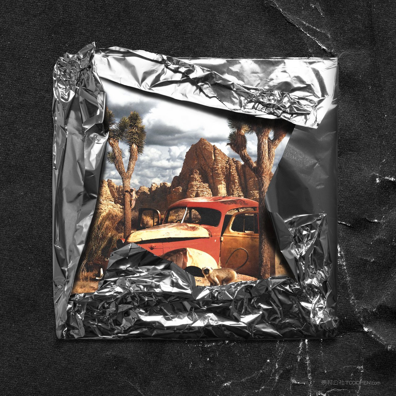 褶皱金属铝箔cd盒封面包装纸样 (5)