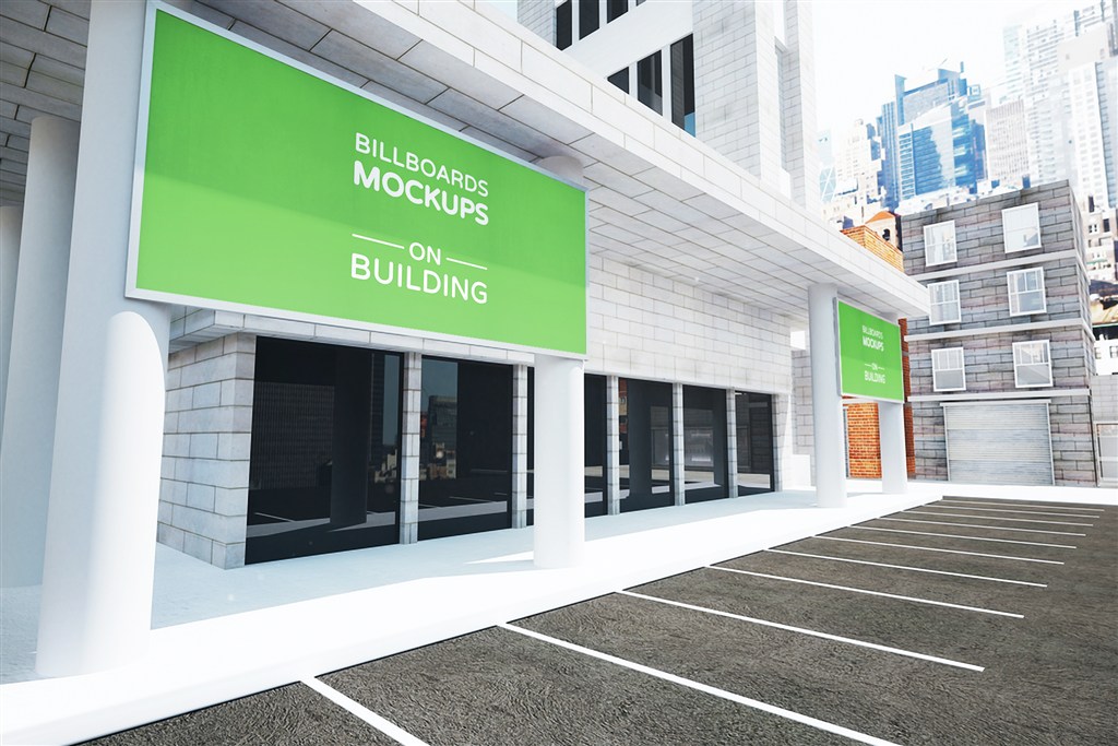 楼宇外立面大型广告牌样机图片下载