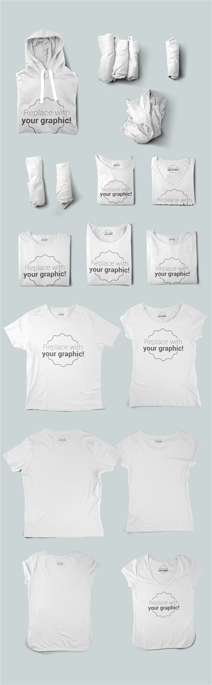 圆领短袖带帽白色T恤样机