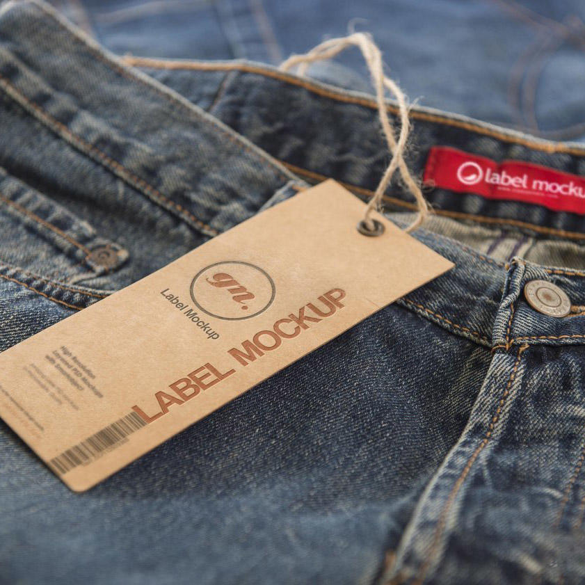 牛仔裤标签样机