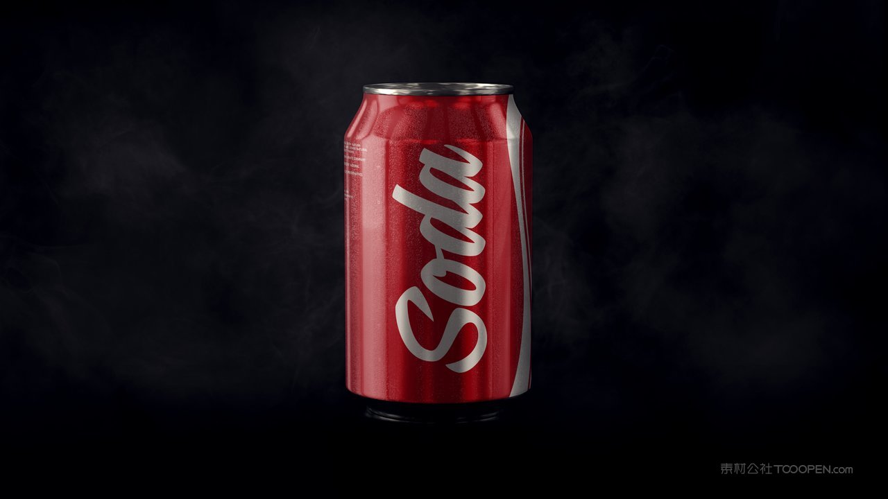 红色易拉罐可口可乐瓶饮料包装样机 (1)