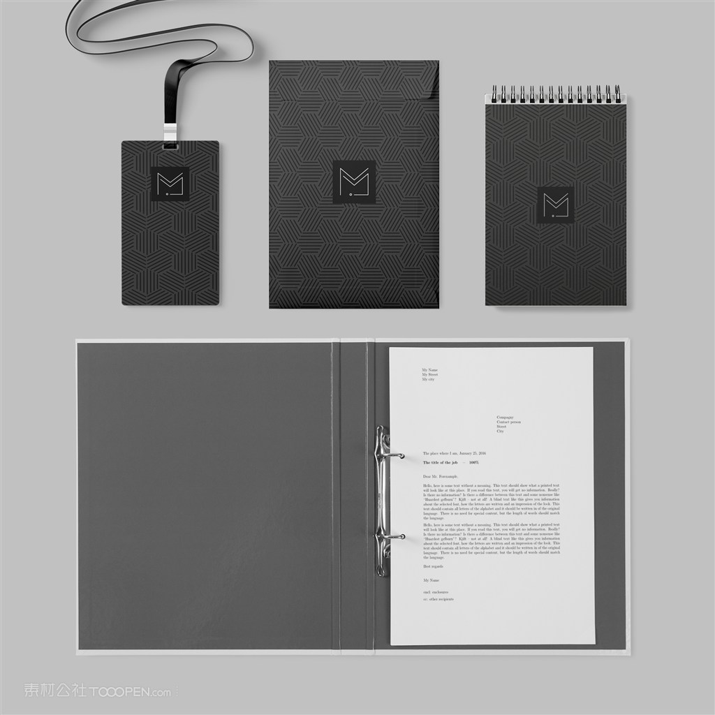 简约黑色轻奢vi贴图样机模板