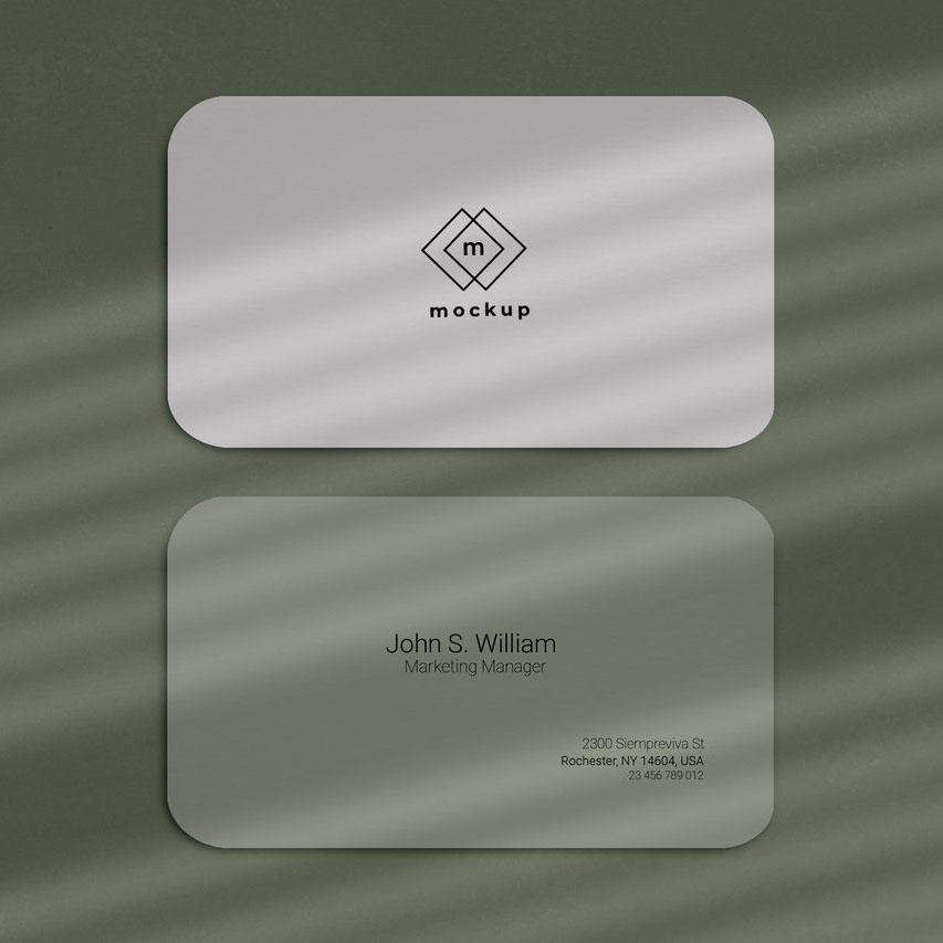 绿色光感背景名片logo样机