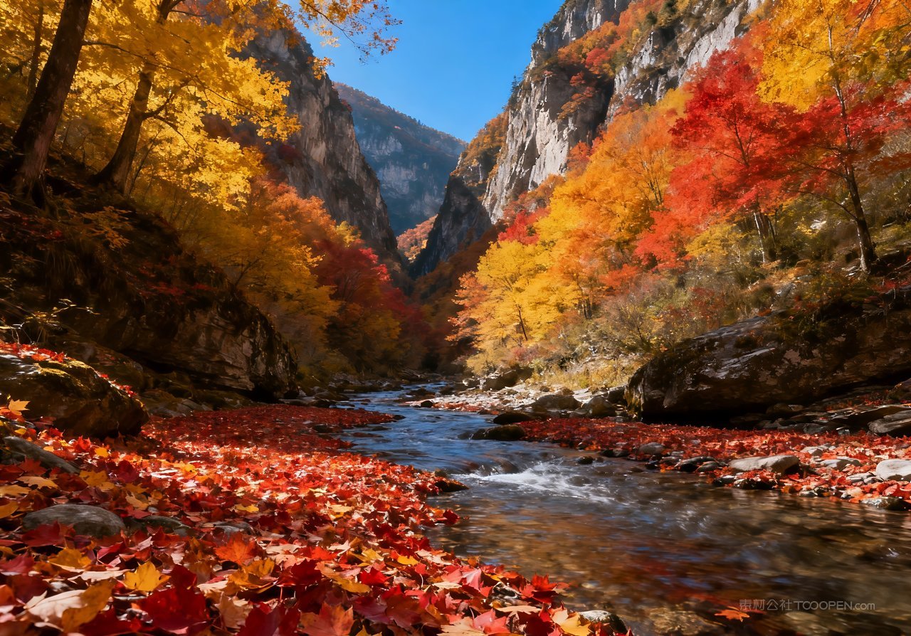 青山山峰山水意境湖泊天空唯美秋季