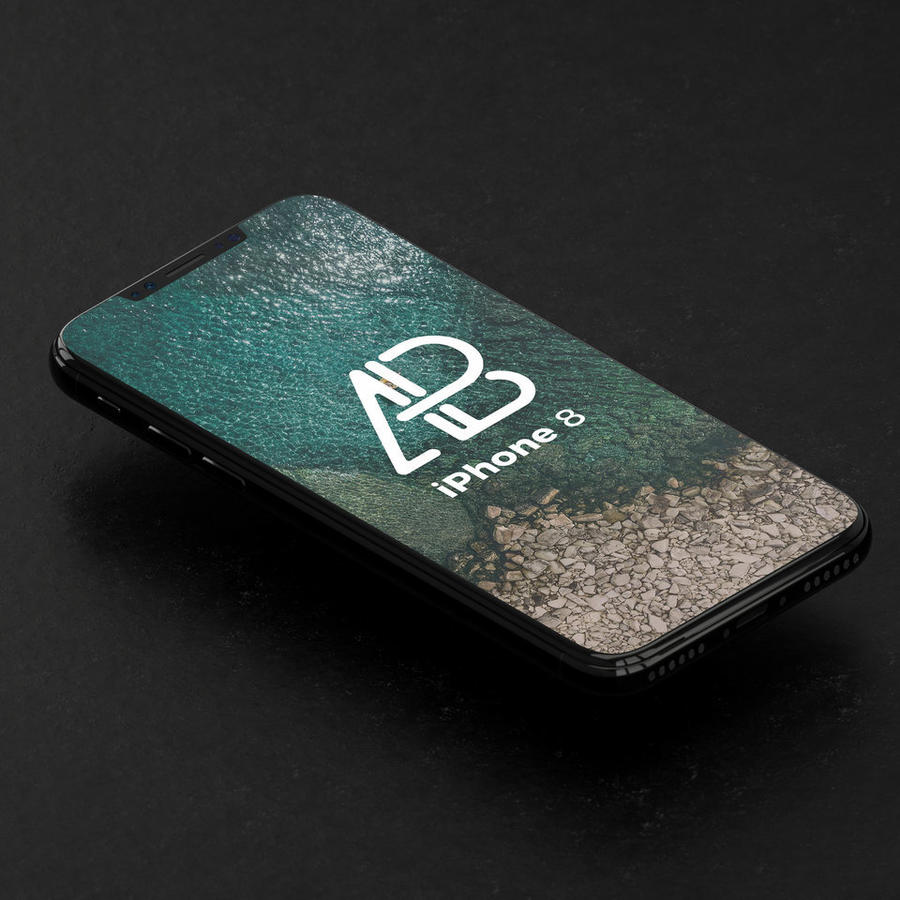 黑色背景上 iphone 8 手机样机