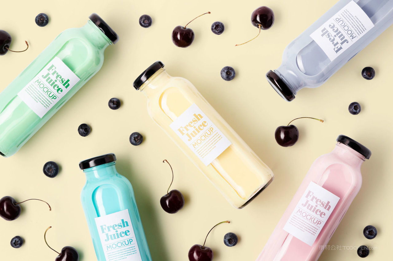 品牌手工水果酸奶玻璃瓶ps样机 (11)