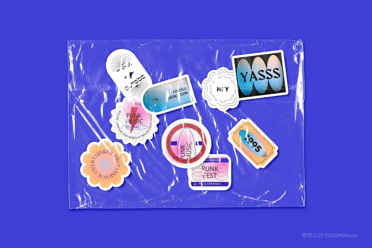 塑料袋贴纸样机模板