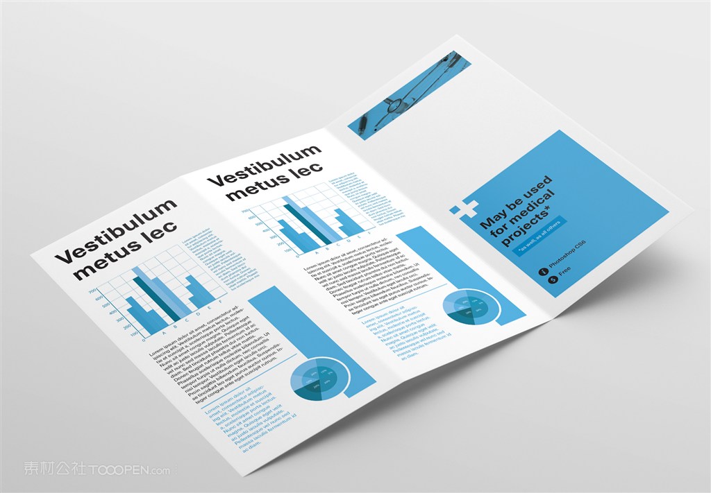 淡蓝色折页样机