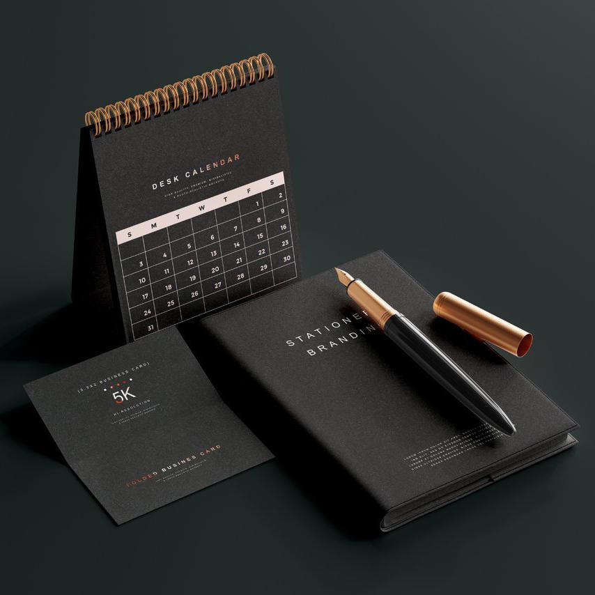 商务黑色台历日历样机 (7)