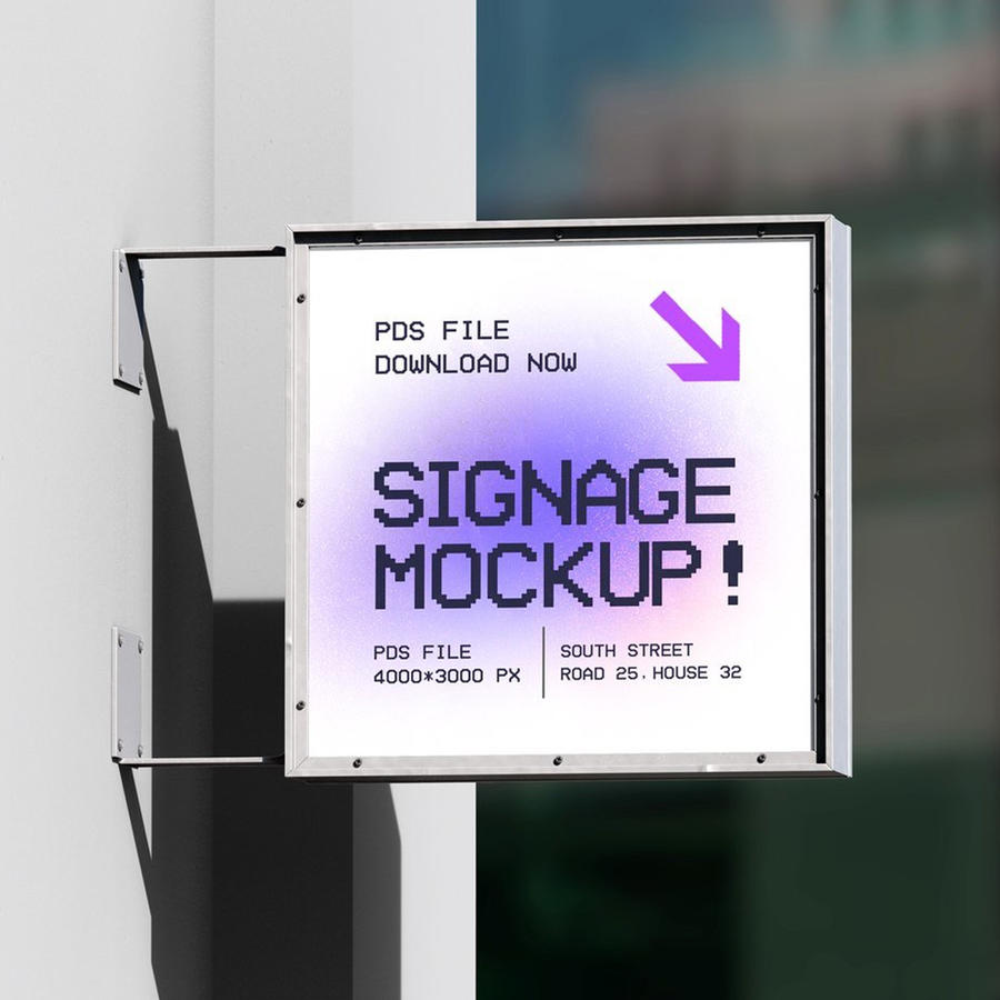 壁挂广告标牌样机 )