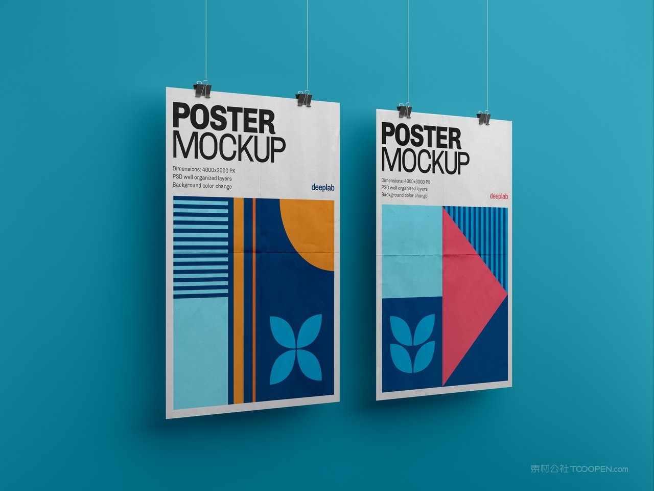 作品海报吊挂展示场景vi样机 (6)