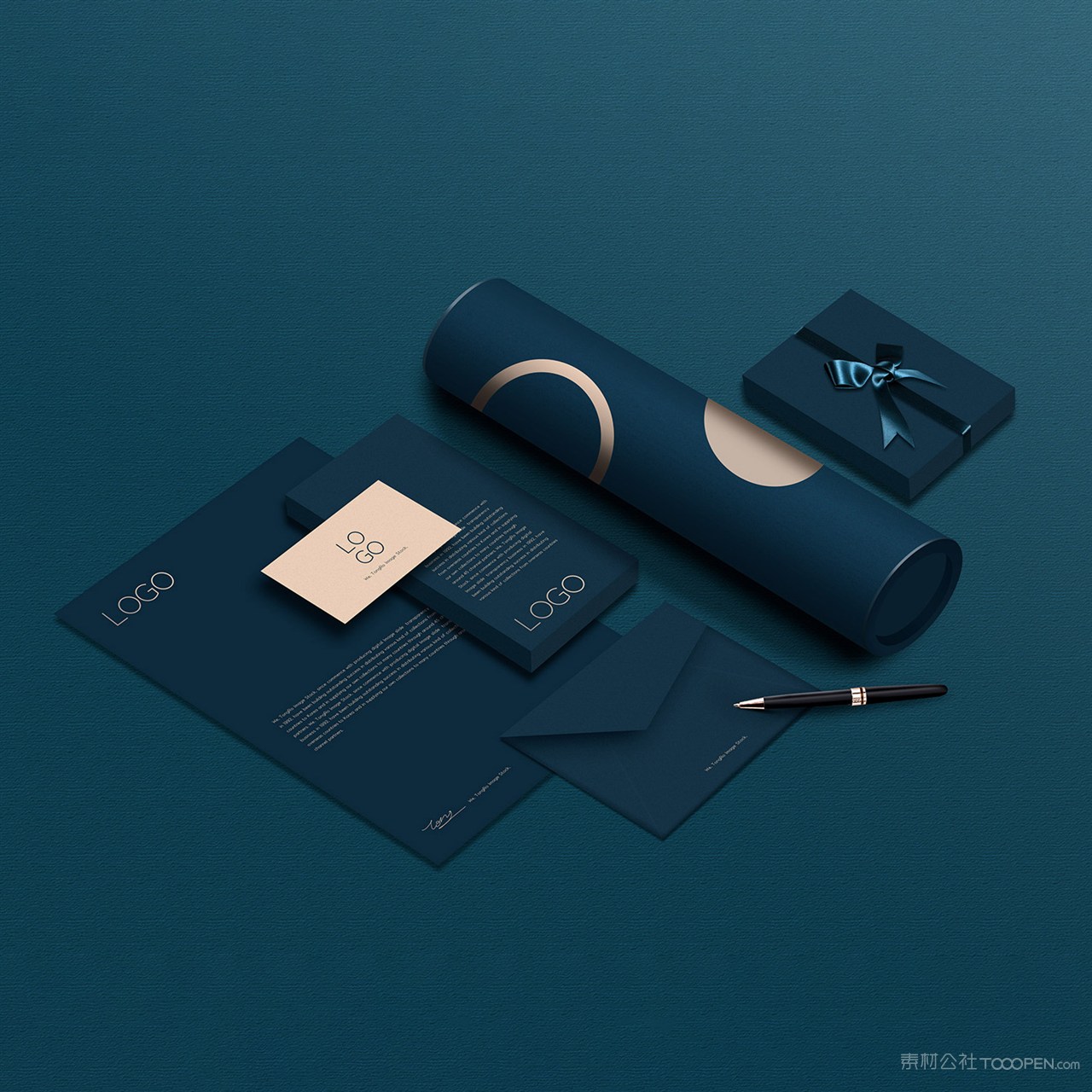 宣传单信封礼物VI贴图样机