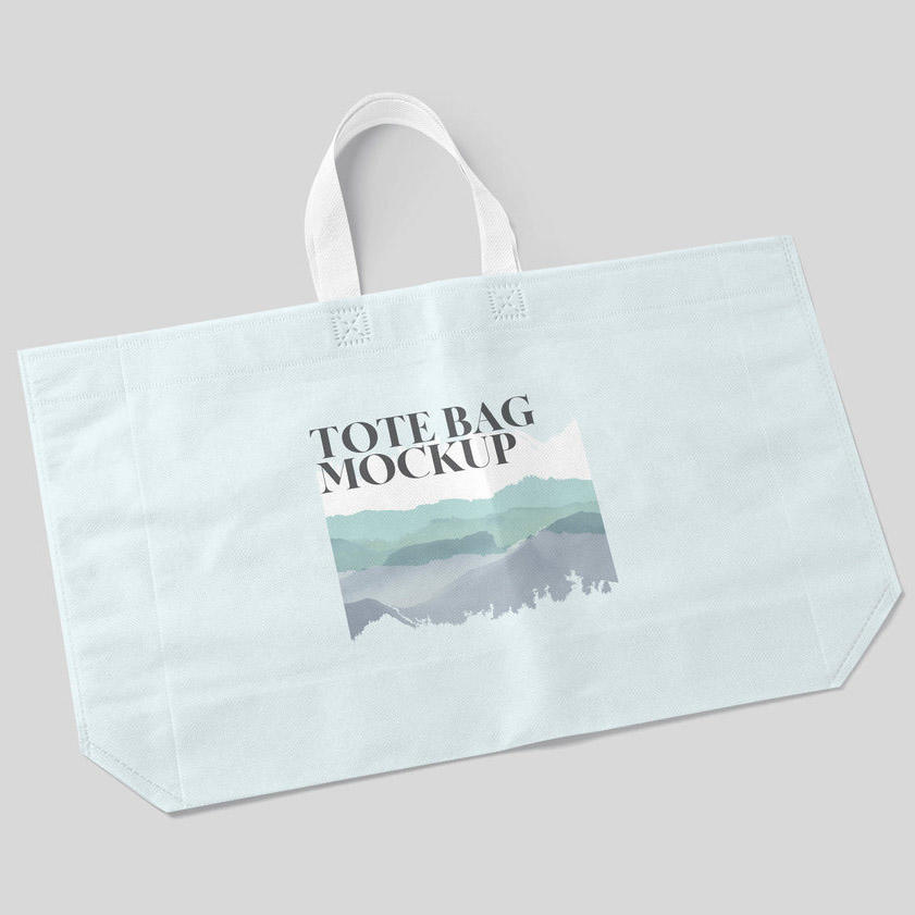 浅蓝色帆布手提袋样机