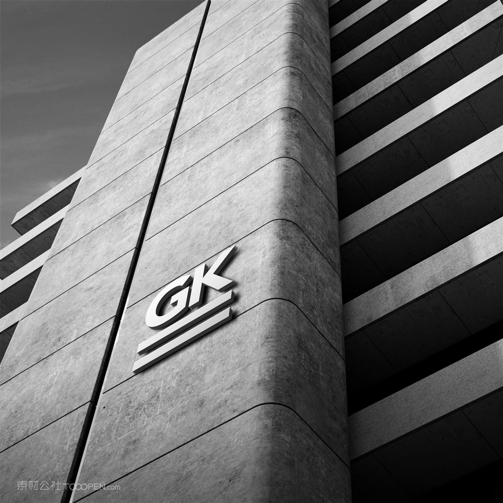 企业公司门头立体标志样机