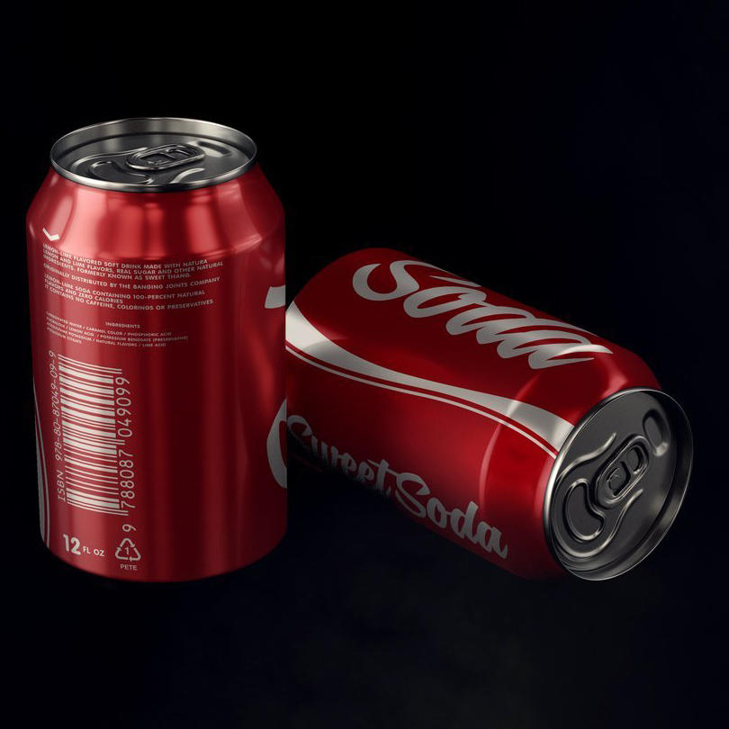 红色易拉罐可口可乐瓶饮料包装样机 (3)