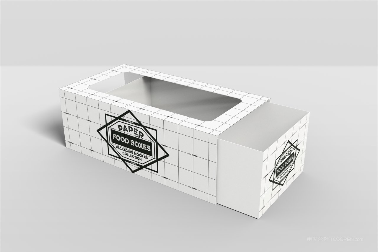 烘焙蛋糕面包店食品纸质包装贴图样机 (28)