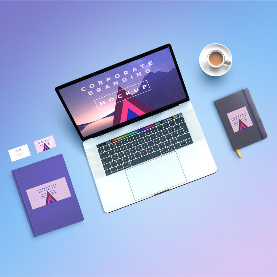 笔记本名片macbook贴图样机