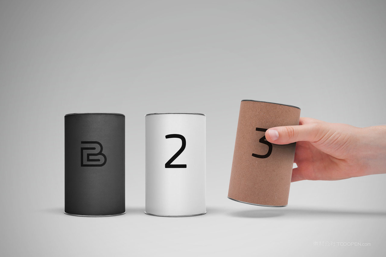 三个咖啡茶叶罐产品包装样机 (3)