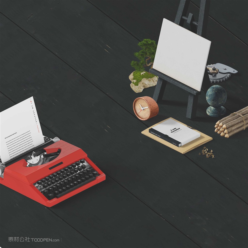 创意复古办公桌面样机