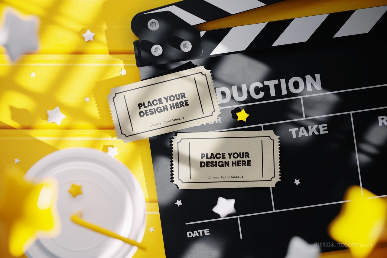 电影票场景样机