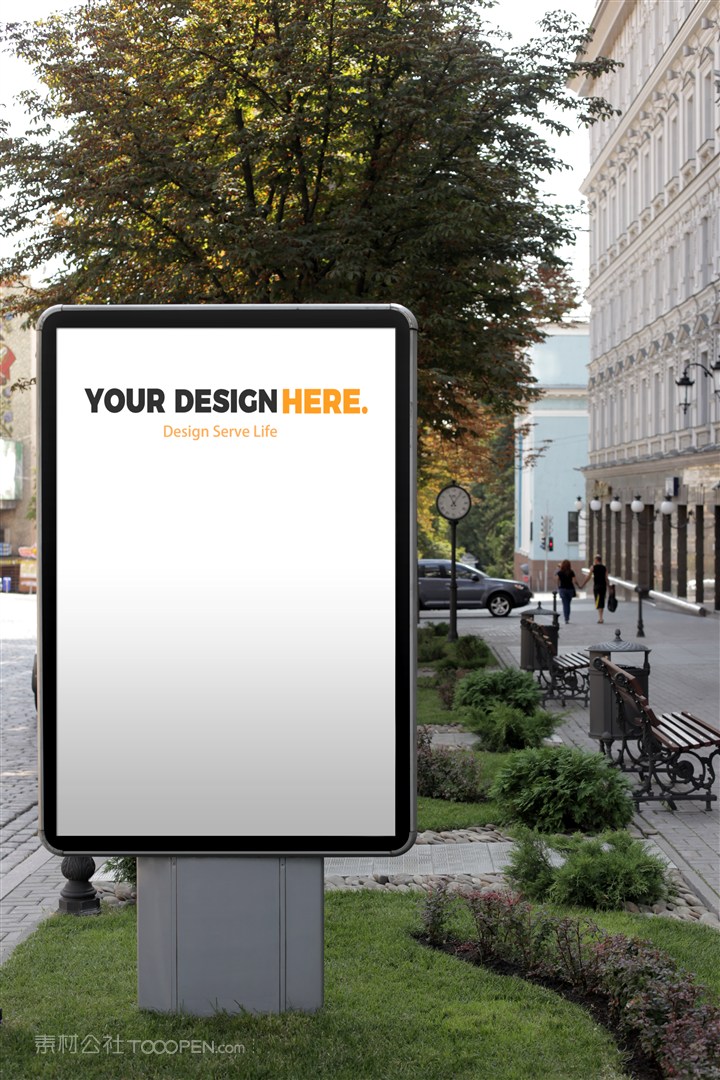 户外大型广告广场广告广告场景广告牌广告位贴图样机设计模板效果VI素材PSD分层