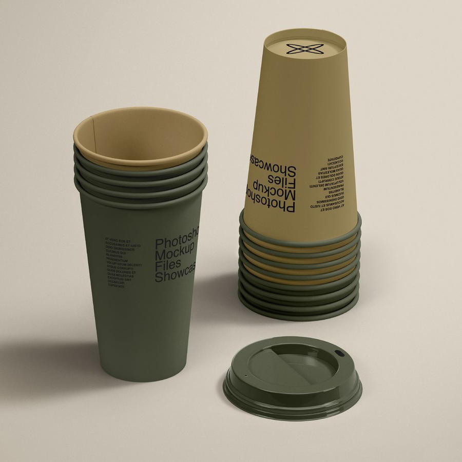 高级咖啡品牌一次性纸杯样机 (1)