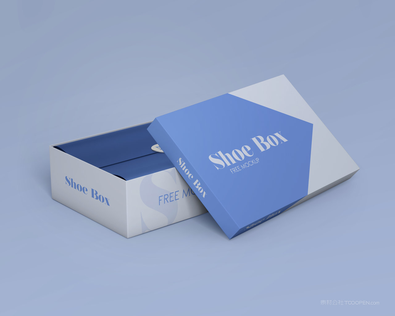 鞋盒包装纸盒样机psd素材盒子包装盒psd分层设计素材