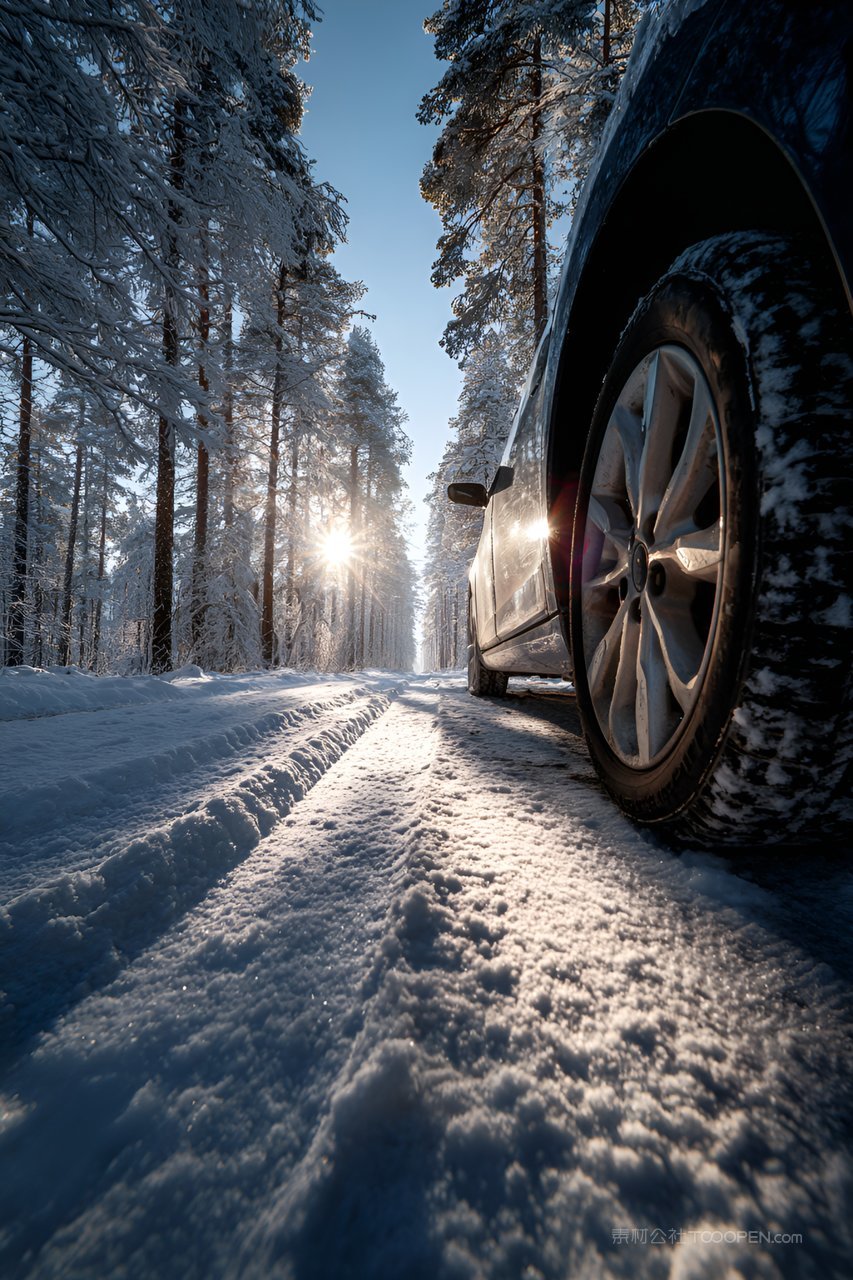 延伸雪路诗意寒冷