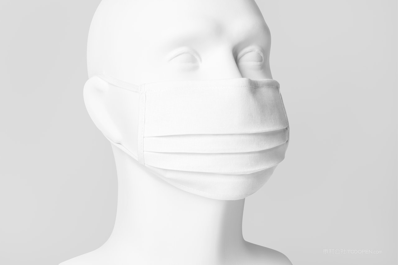 模型人白色医用常规基础口罩样机 (4)