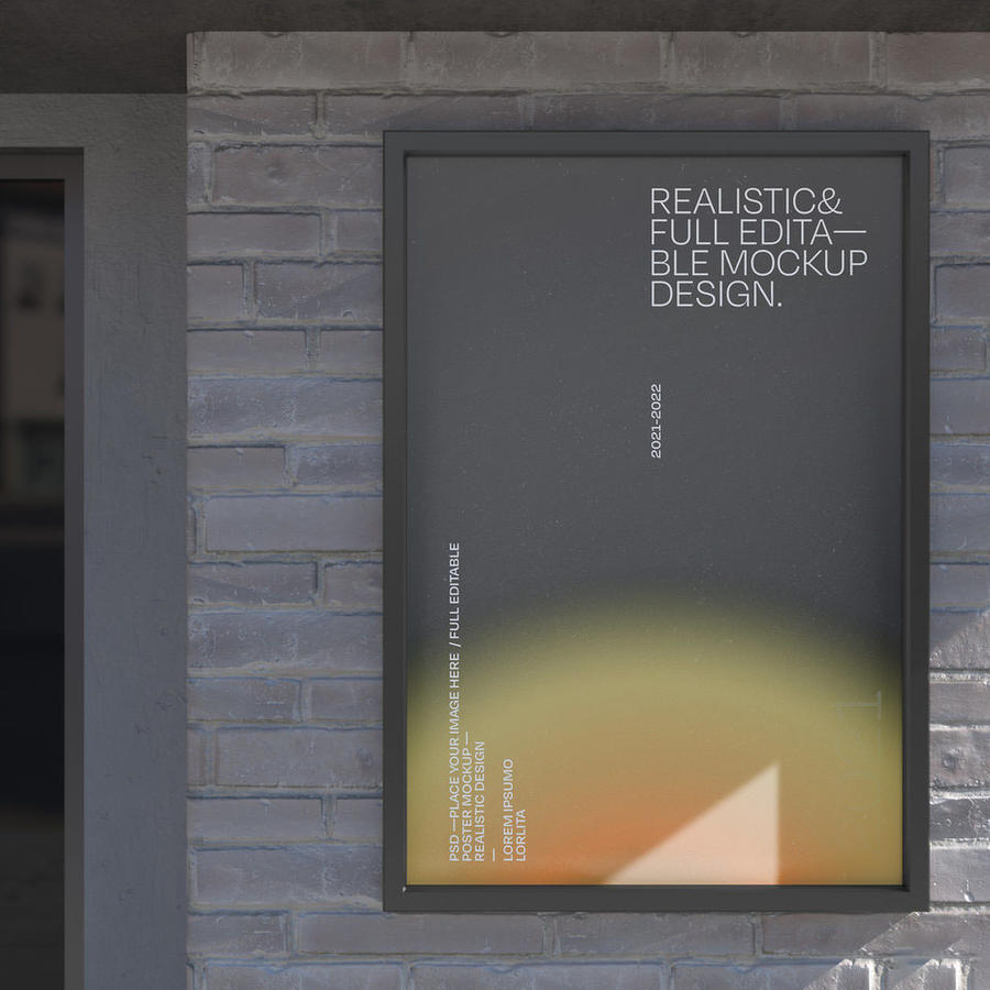 垂直框架海报展示样机