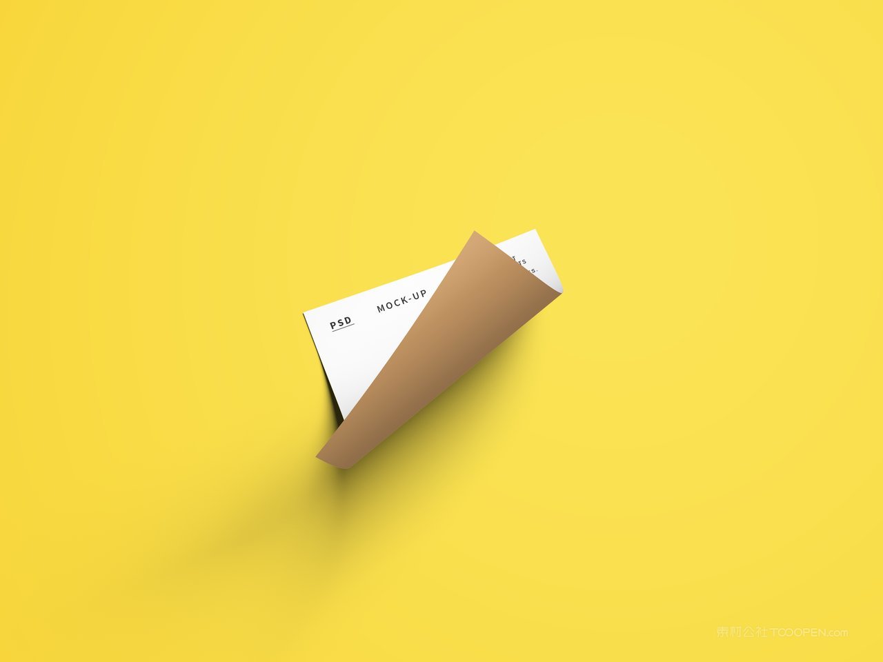 黄色纸张海报dm宣传单场景样机 (3)