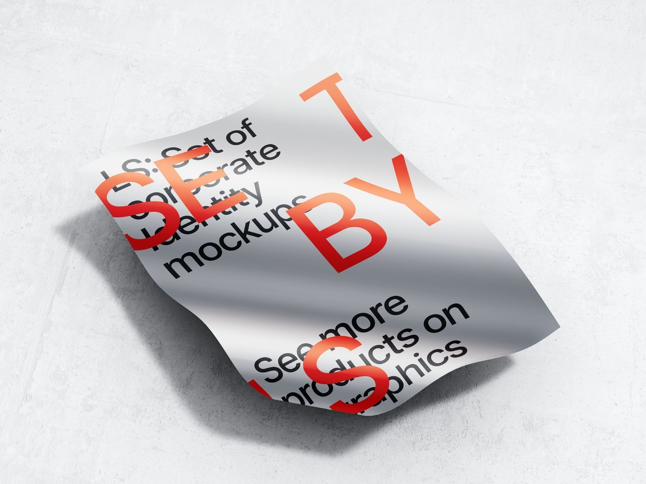 金属质感扭曲单页海报展示样机 (11)