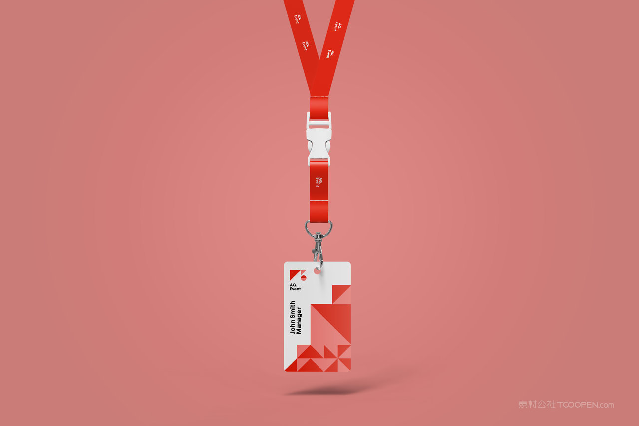 红色工作牌样机素材