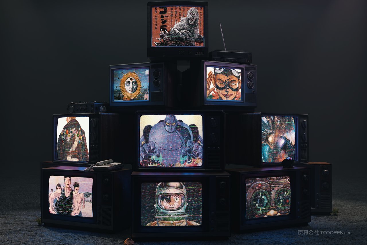 【2014期】老式旧电视机屏幕贴图样机 (1)