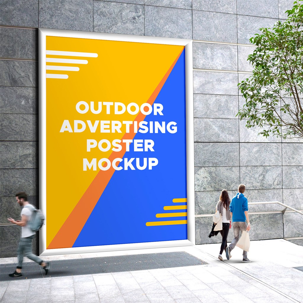 户外海报灯箱样机