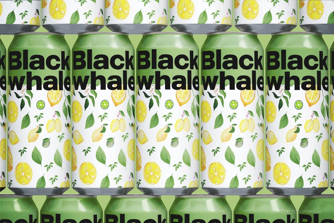 柠檬口味易拉罐可乐瓶饮料包装样机 (5)