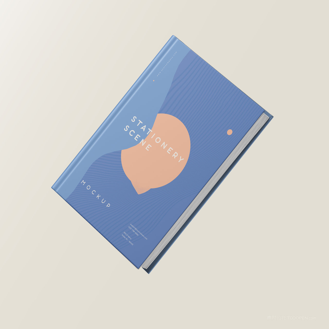 悬浮的画册书籍封面样机