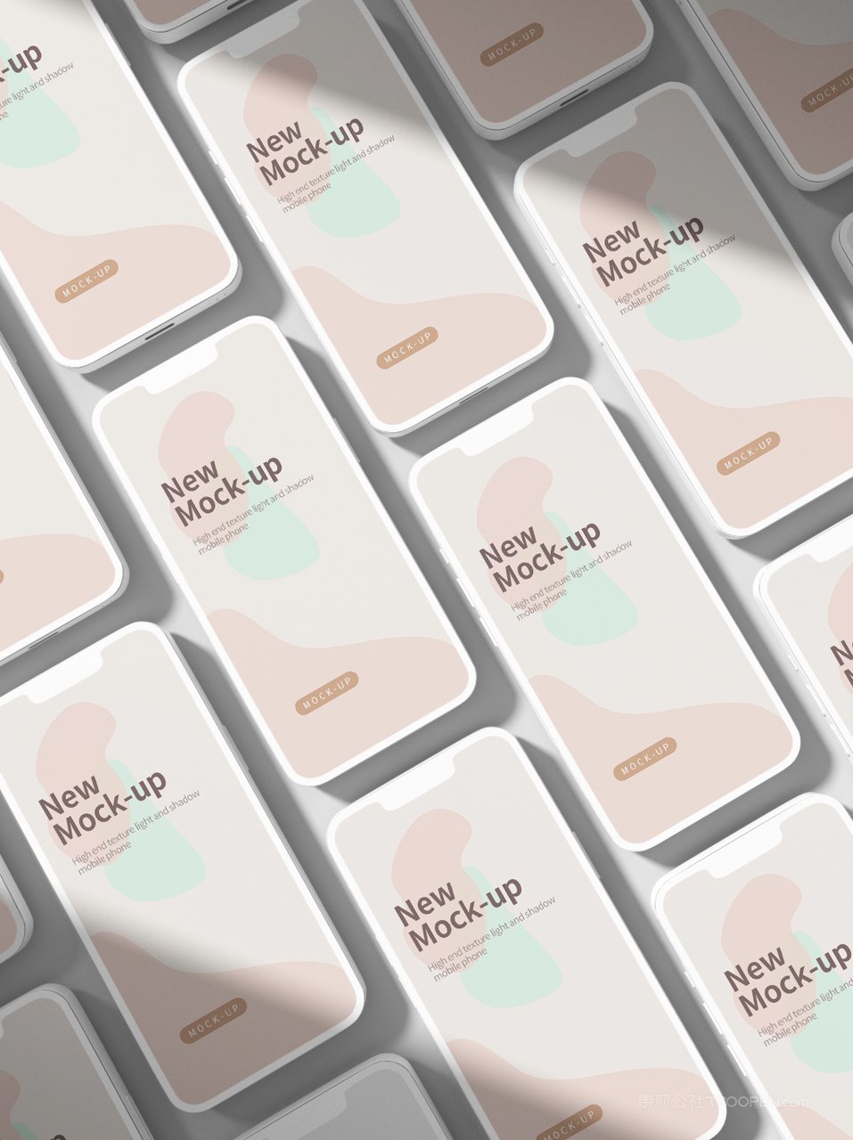 简洁文艺米色手机屏app界面ui样机 (3)