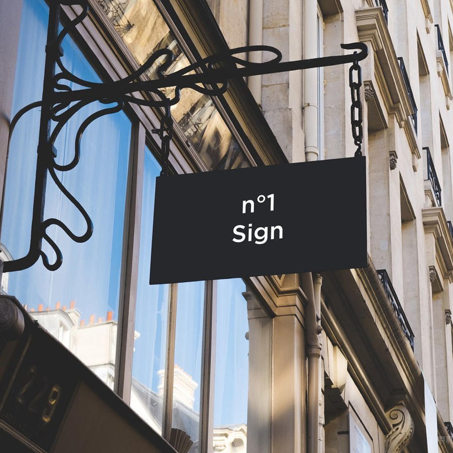 门头侧面logo旗智能贴图样机