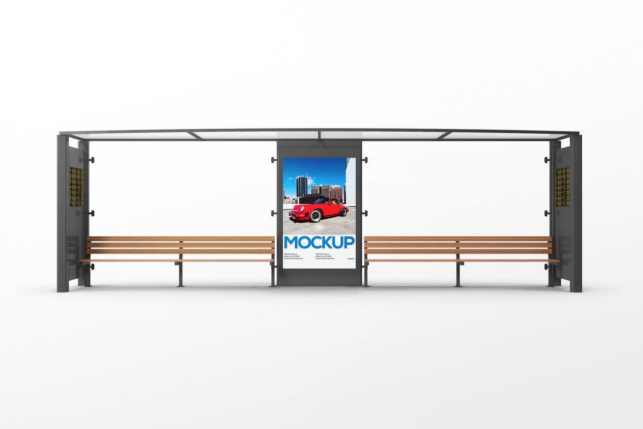 公交车站广告牌样机