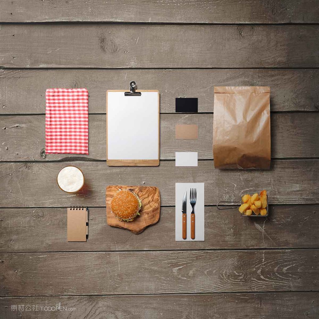 西餐厅快餐店VI样机贴图素材